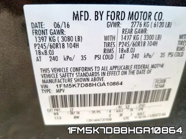 1FM5K7D88HGA10864 фото 2