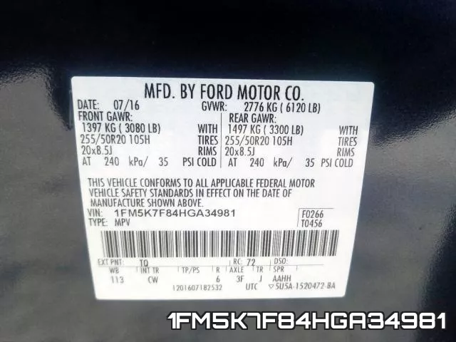 1FM5K7F84HGA34981 фото 2