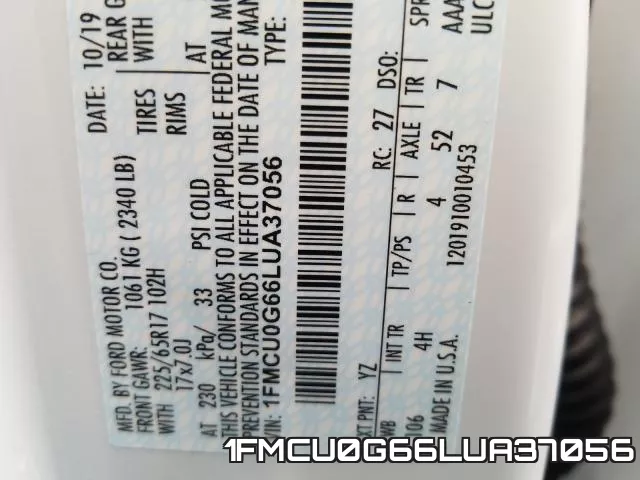 1FMCU0G66LUA37056 фото 2