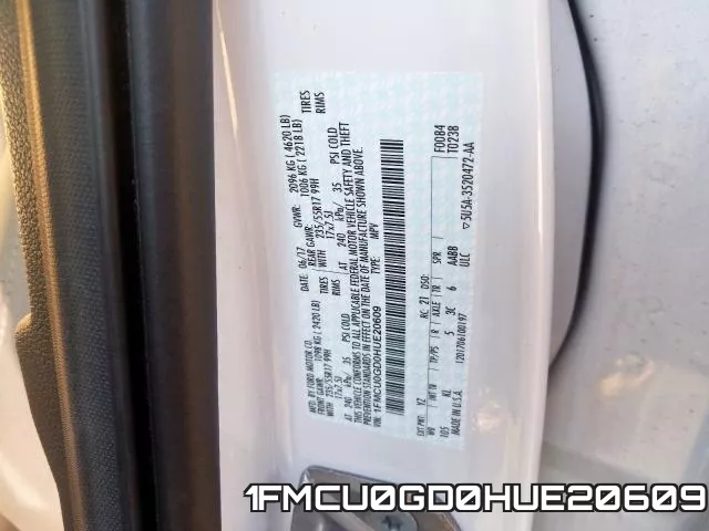 1FMCU0GD0HUE20609 фото 2