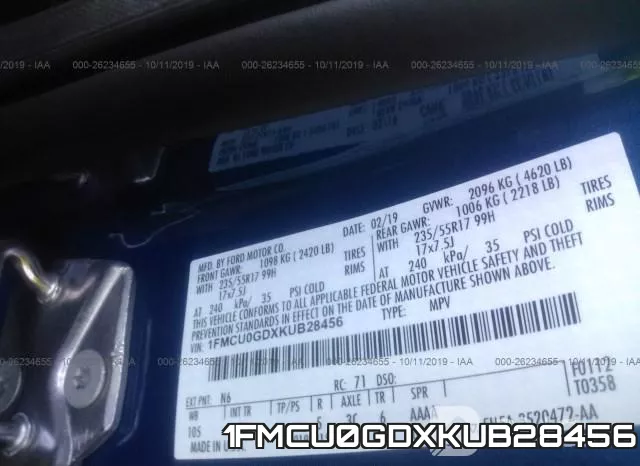 1FMCU0GDXKUB28456 фото 10