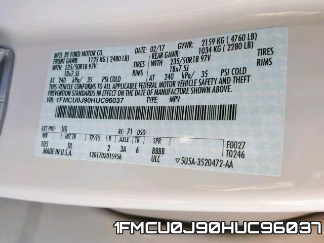 1FMCU0J90HUC96037 фото 2