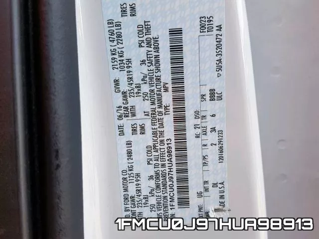 1FMCU0J97HUA98913 фото 2