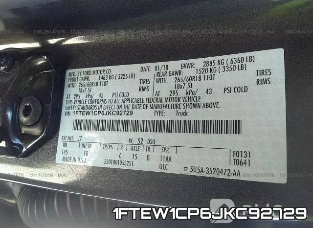 1FTEW1CP6JKC92729 фото 10