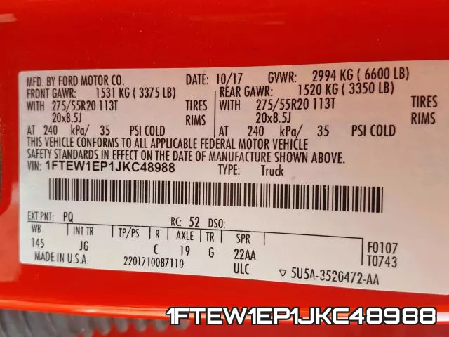 1FTEW1EP1JKC48988 фото 2
