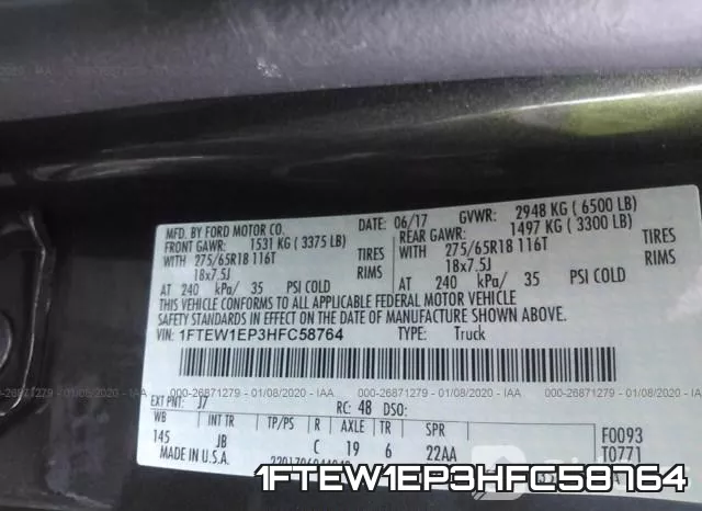 1FTEW1EP3HFC58764 фото 10
