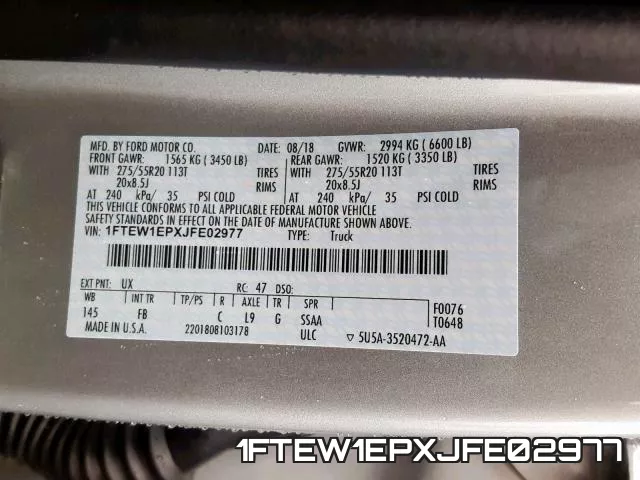 1FTEW1EPXJFE02977 фото 2