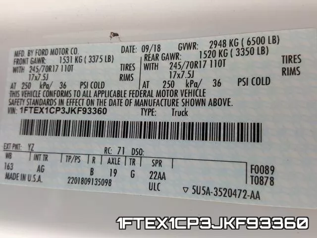 1FTEX1CP3JKF93360 фото 2