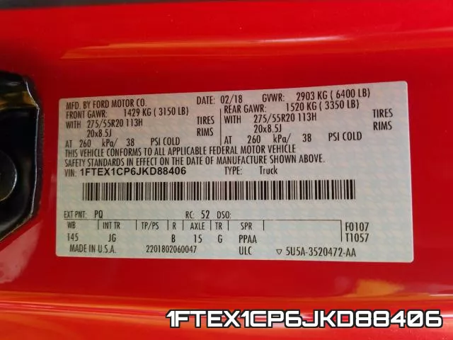 1FTEX1CP6JKD88406 фото 2