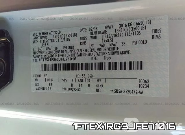 1FTEX1RG3JFE71016 фото 10
