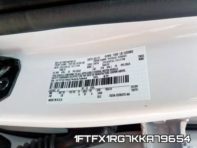 1FTFX1RG7KKA79654 фото 2