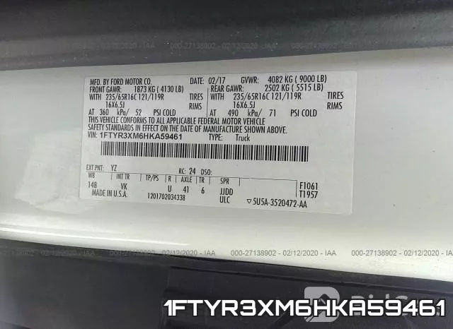 1FTYR3XM6HKA59461 фото 10