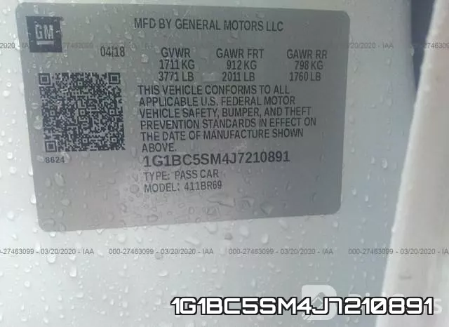 1G1BC5SM4J7210891 фото 10