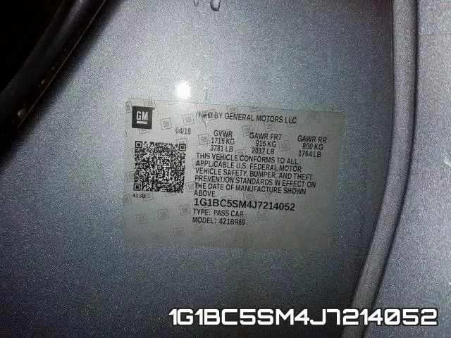 1G1BC5SM4J7214052 фото 2