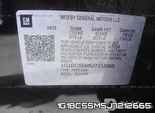 1G1BC5SM5J7212665 фото 10