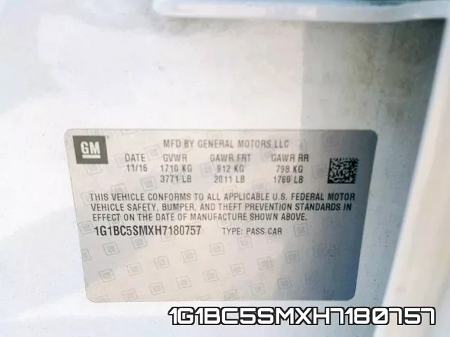 1G1BC5SMXH7180757 фото 2