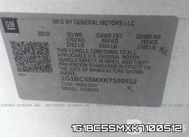 1G1BC5SMXK7100512 фото 10
