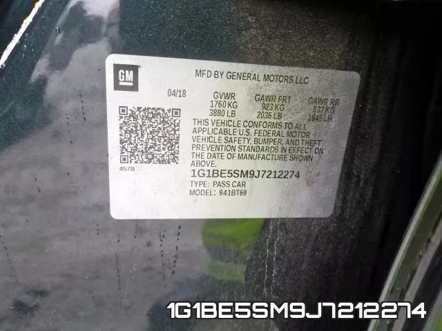1G1BE5SM9J7212274 фото 2