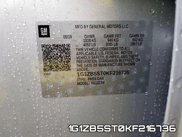 1G1ZB5ST0KF216736 фото 2