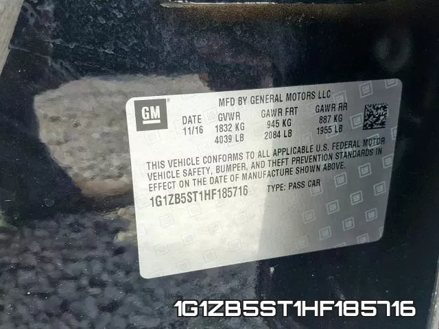 1G1ZB5ST1HF185716 фото 2