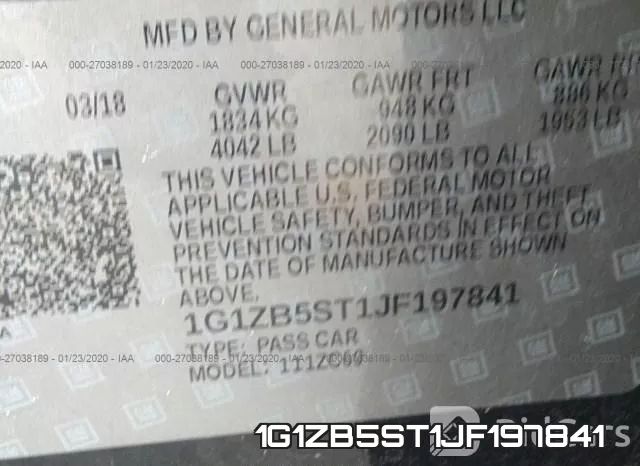 1G1ZB5ST1JF197841 фото 10