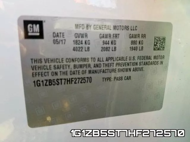 1G1ZB5ST7HF272570 фото 2