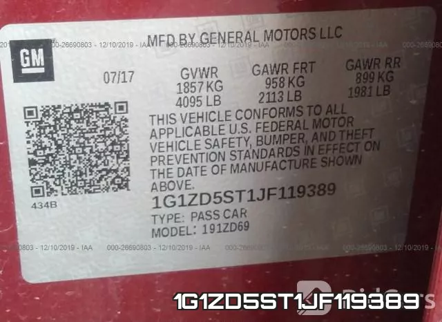 1G1ZD5ST1JF119389 фото 10