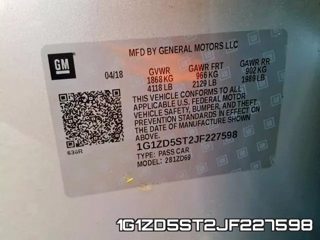 1G1ZD5ST2JF227598 фото 2