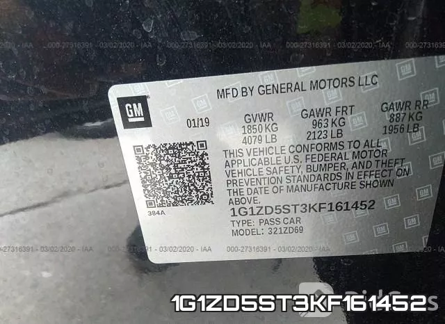 1G1ZD5ST3KF161452 фото 10