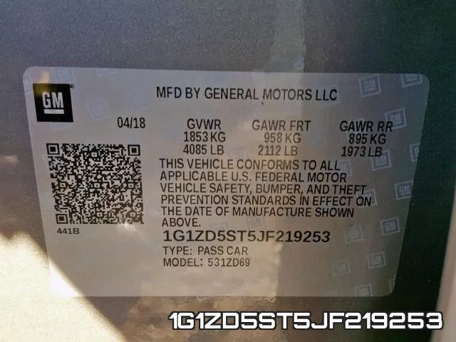 1G1ZD5ST5JF219253 фото 2