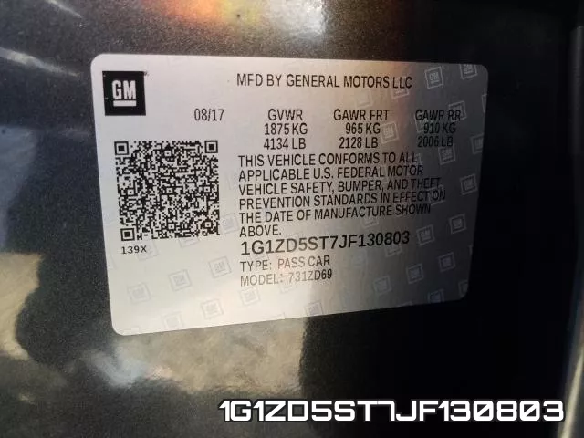 1G1ZD5ST7JF130803 фото 2