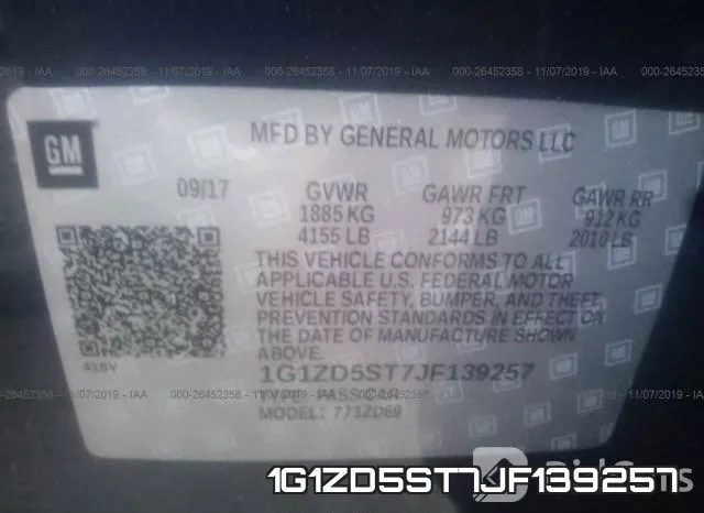 1G1ZD5ST7JF139257 фото 10