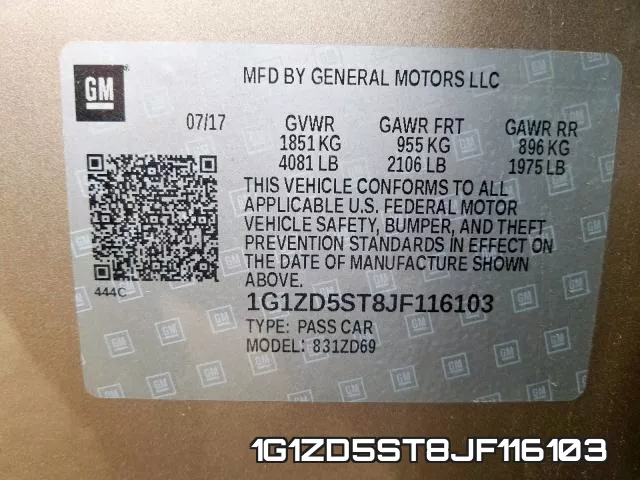 1G1ZD5ST8JF116103 фото 2