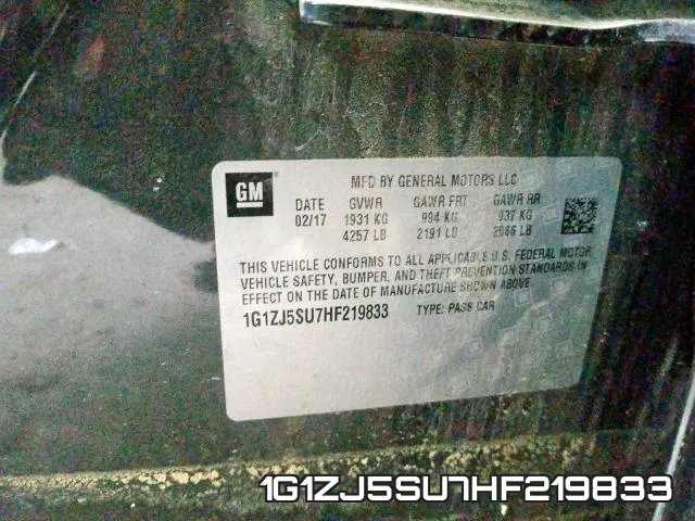 1G1ZJ5SU7HF219833 фото 2