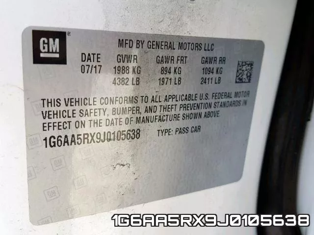 1G6AA5RX9J0105638 фото 2