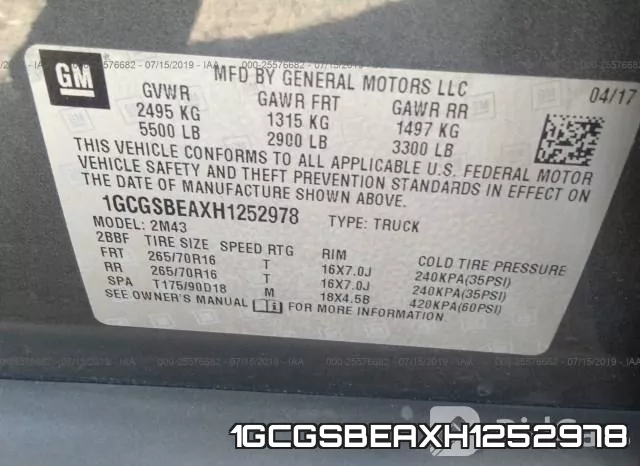 1GCGSBEAXH1252978 фото 10