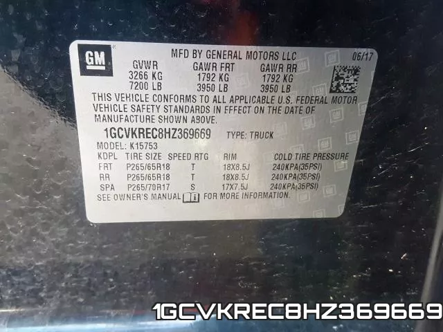 1GCVKREC8HZ369669 фото 2