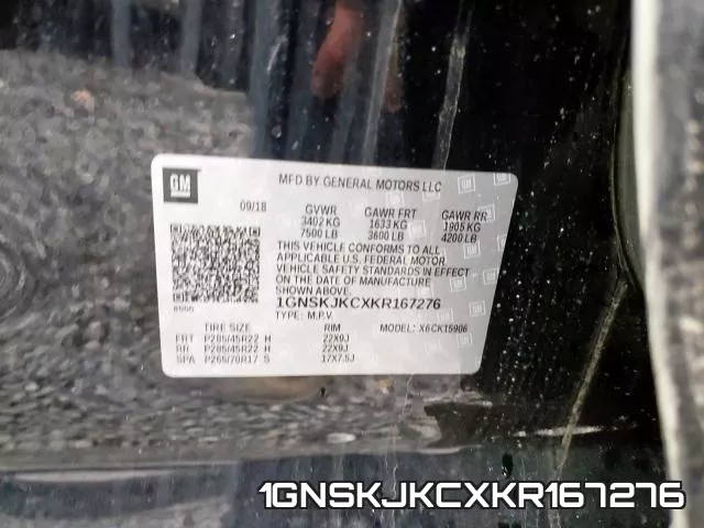 1GNSKJKCXKR167276 фото 2