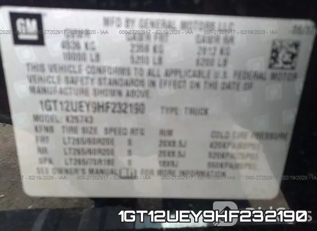 1GT12UEY9HF232190 фото 10
