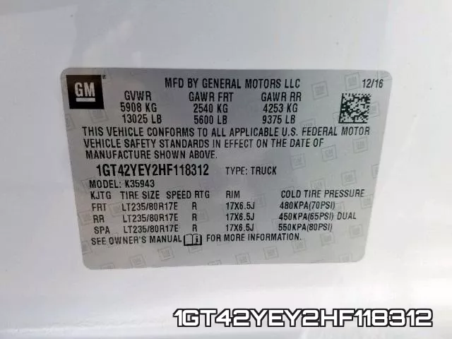 1GT42YEY2HF118312 фото 2
