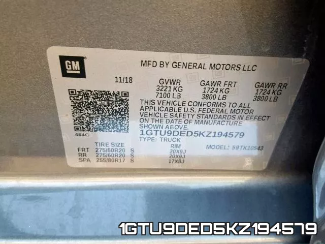 1GTU9DED5KZ194579 фото 2