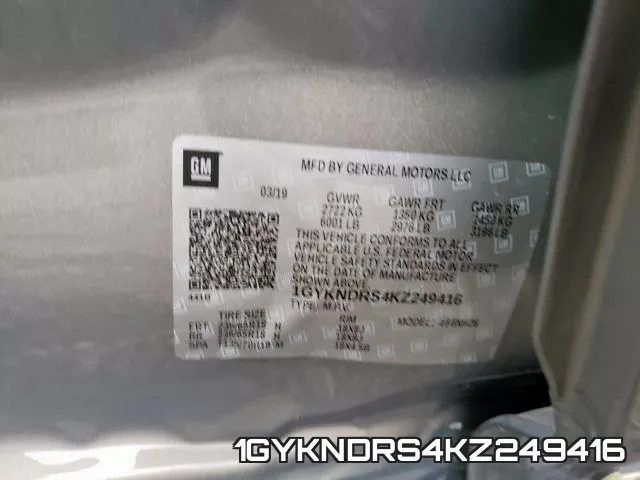 1GYKNDRS4KZ249416 фото 2