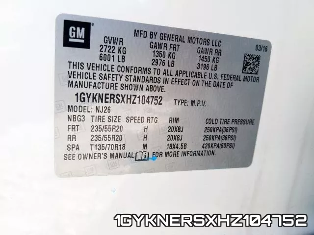 1GYKNERSXHZ104752 фото 2