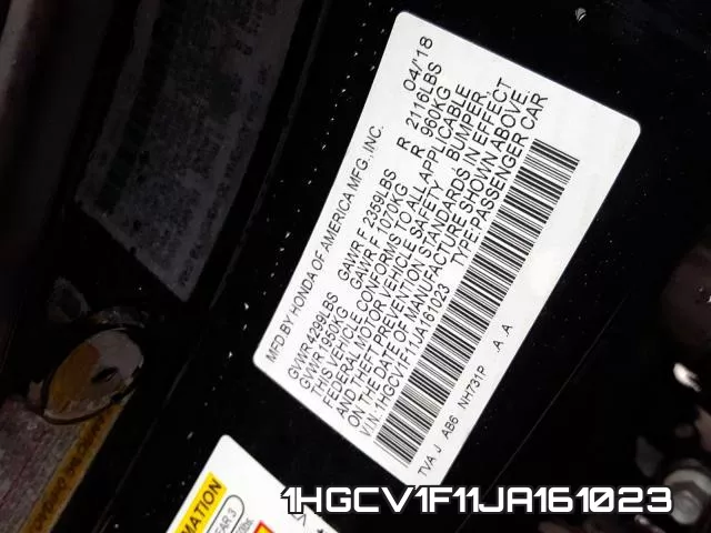 1HGCV1F11JA161023 фото 2