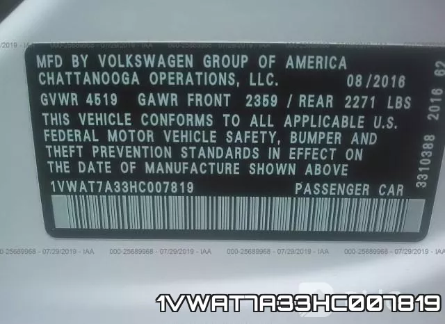 1VWAT7A33HC007819 фото 10