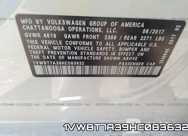 1VWBT7A39HC083632 фото 10