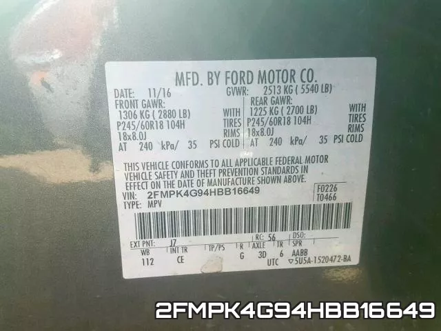 2FMPK4G94HBB16649 фото 2