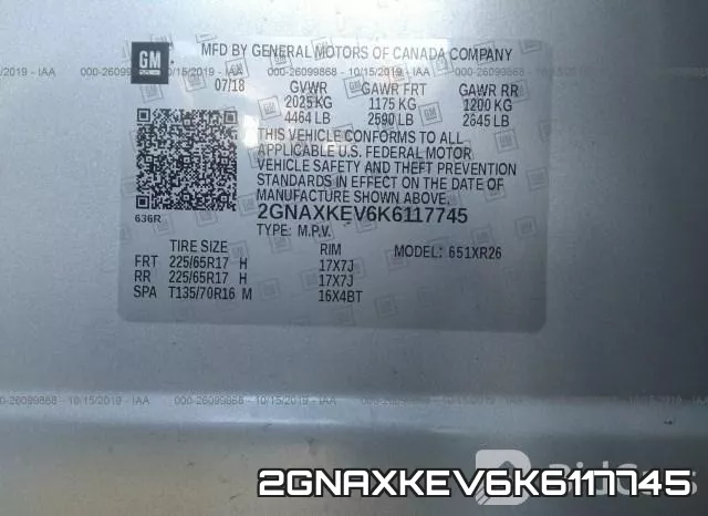 2GNAXKEV6K6117745 фото 10