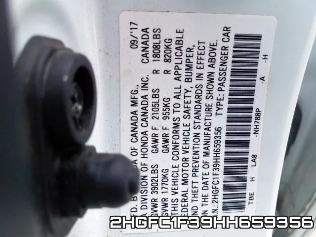 2HGFC1F39HH659356 фото 2