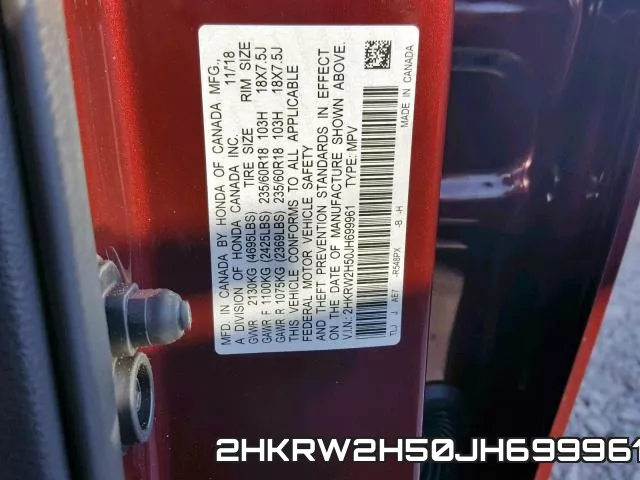 2HKRW2H50JH699961 фото 2